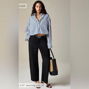 J.Crew Étienne cropped button-up shirt in striped cotton poplin